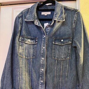 LOFT Blue Jean Jacket size 14, brand new